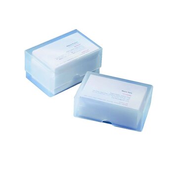Transparant visitekaartdoosjes PP - 97 x 62 x 36 mm - Geschikt voor 100 kaartjes - Verpakking met 250 stuks