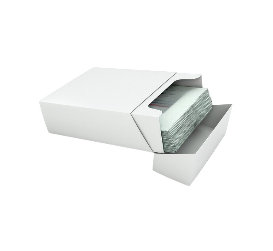 Kraft visitekaartdoosjes wit - 60 x 95 x 36 mm - Geschikt voor 100 kaartjes - Verpakking met 250 stuks