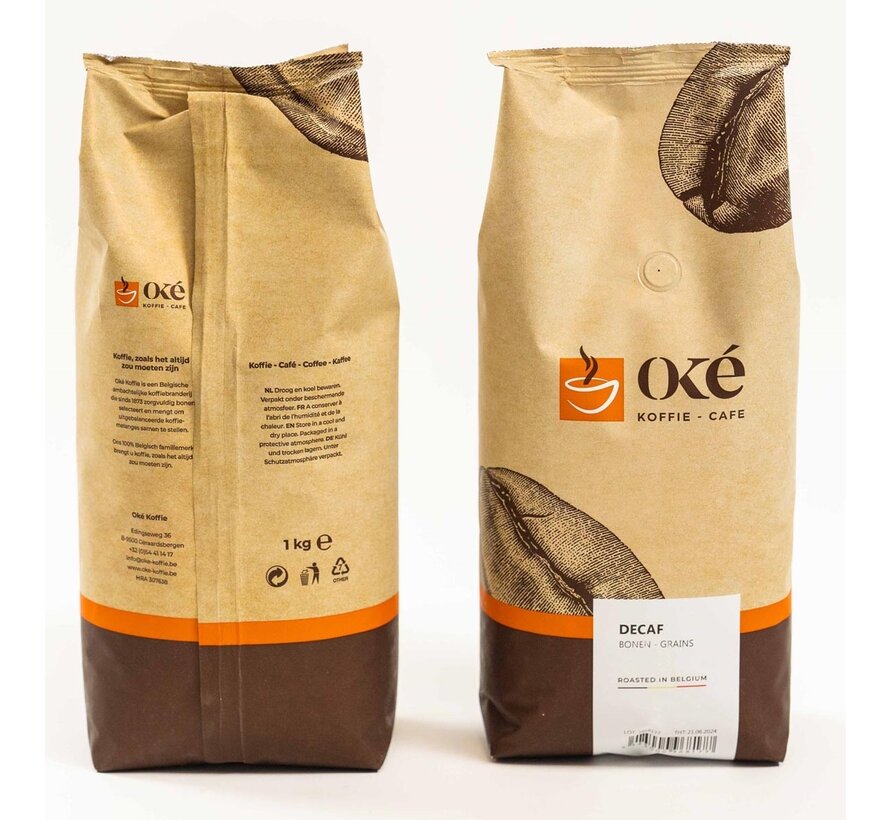 Grains de café Okay, sac de 1 kg, Deca