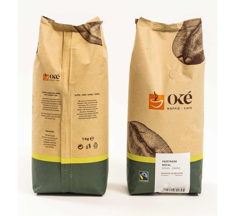 Grains de café Okay, sac de 1 kg, Fairtrade Royal