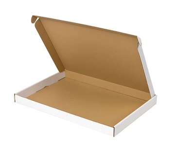 Specipack Boîte aux lettres en carton ondulé E-wave 370 x 260 x 30 mm - XXL - Blanc - Lot de 50 boîtes postales