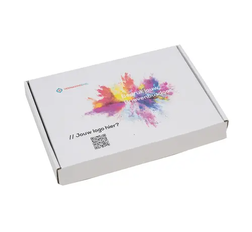 Boîte aux lettres en carton ondulé E-corrugated printed 350 x 225 x 30 mm XL White - Lot de 100 boîtes aux lettres imprimées avec votre propre design