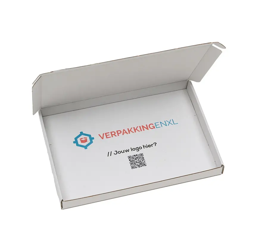 Boîte aux lettres en carton ondulé E-corrugated printed 350 x 225 x 30 mm XL White - Lot de 100 boîtes aux lettres imprimées avec votre propre design