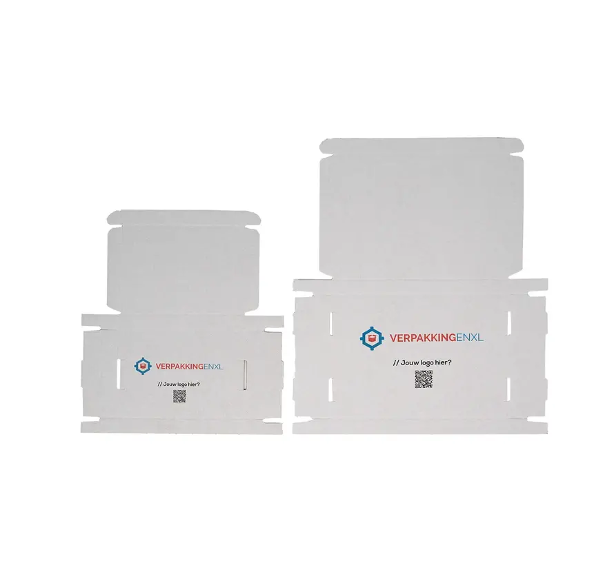 Boîte aux lettres en carton ondulé E-corrugated printed 350 x 225 x 30 mm XL White - Lot de 100 boîtes aux lettres imprimées avec votre propre design