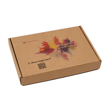 Boîte aux lettres en carton ondulé E-corrugated printed 350 x 225 x 30 mm XL Brown - Lot de 100 boîtes aux lettres imprimées avec votre propre design