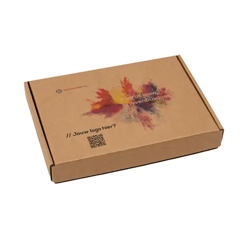 Boîte aux lettres en carton ondulé E-corrugated printed 350 x 225 x 30 mm XL Brown - Lot de 100 boîtes aux lettres imprimées avec votre propre design