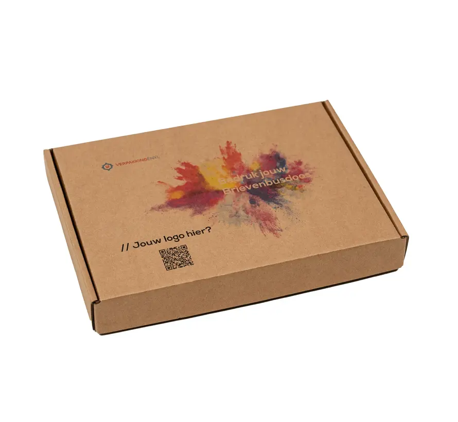 Boîte aux lettres en carton ondulé E-corrugated printed 350 x 225 x 30 mm XL Brown - Lot de 100 boîtes aux lettres imprimées avec votre propre design