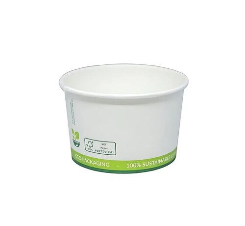 Kartonnen ijsbeker - FSC® karton/PLA - 4oz/120ml/76mmØ x 47mm - Doos met 1.000 stuks