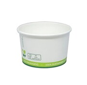 Gobelet en carton pour glace - Carton FSC®/PLA - 6oz/180ml/90mmØ x 48mm - Boîte de 1.000 pièces