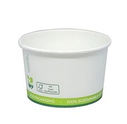 Gobelet en carton pour glace - Carton FSC®/PLA - 8oz/240ml/90mmØ x 56mm - Boîte de 1.000 pièces