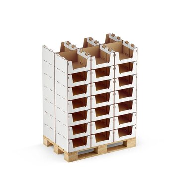 Pickbox® Small - Bac empilable en carton 400 x 400 x 200 mm - Capacité de charge 25 KG