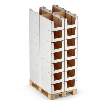 Pickbox® Large - Bac empilable en carton 600 x 400 x 300 mm - Capacité de charge 25 KG
