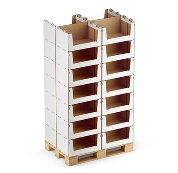 Pickbox® Wide - Bac empilable en carton 600 x 400 x 300 mm - Capacité de charge 25 KG