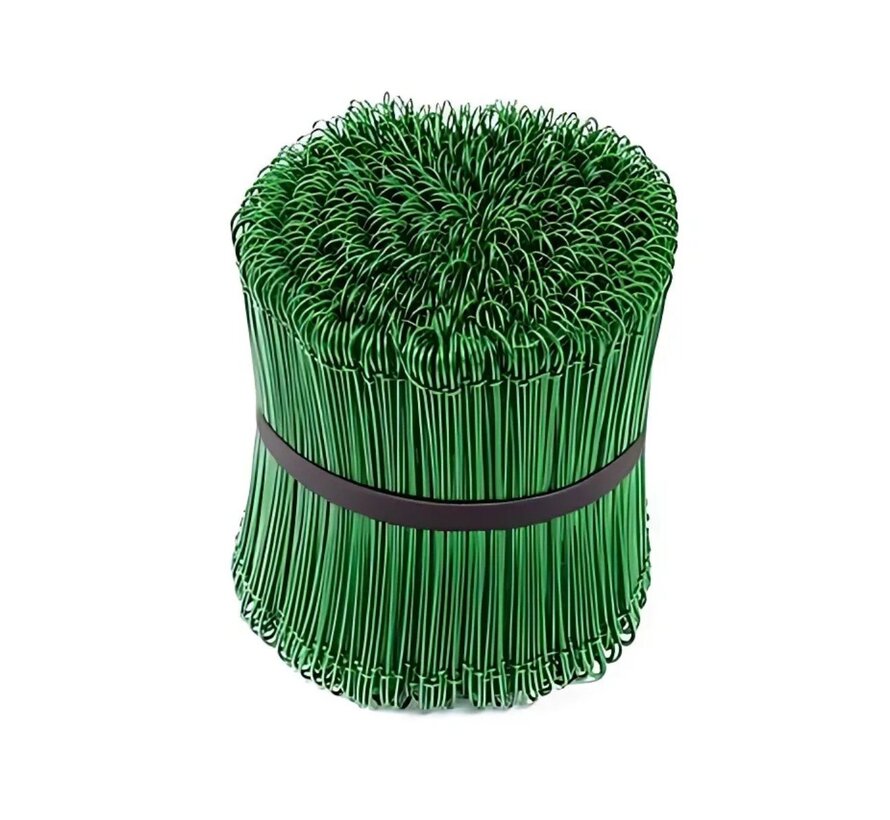 Attaches torsadées vertes 1 mm x 140 mm - Emballage de 1.000 pièces