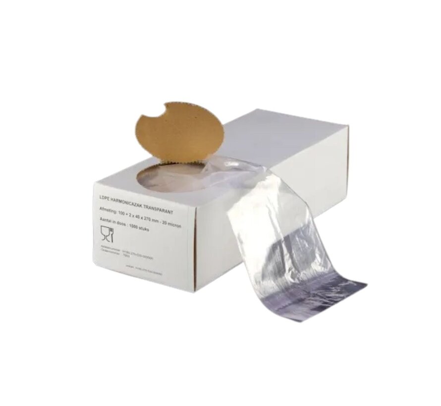 Sacs à soufflets LDPE 18 x 4 x 35 cm 18µ - Boîte de 1.000 pièces