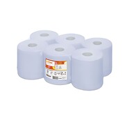 Satino Rouleau d'essuyage 1 pli 300 m x 20 cm - Emballage de 6 rouleaux - Couleur bleue