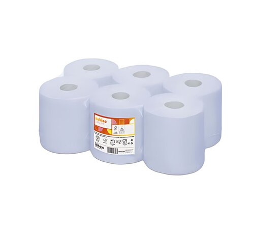 Satino Rouleau d'essuyage 1 pli 300 m x 20 cm - Emballage de 6 rouleaux - Couleur bleue