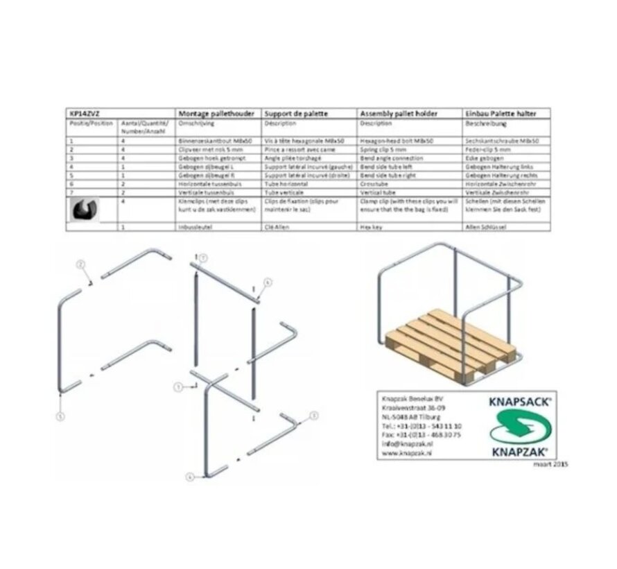 Support de sac 1400 litres - Support de palette format palette