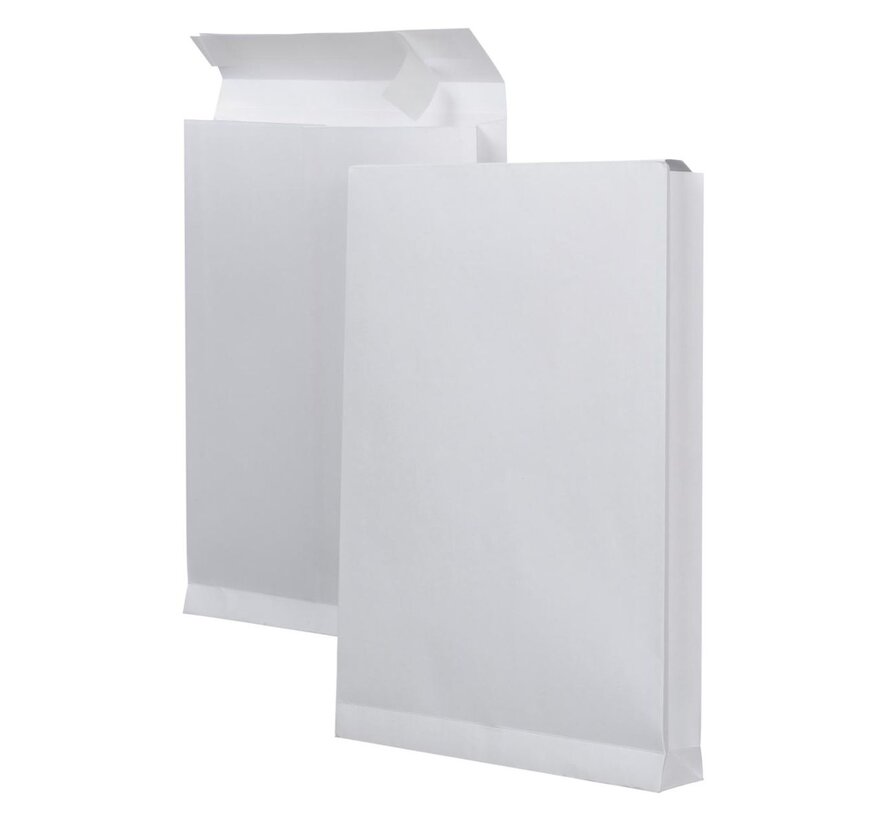 Monsterzakenveloppen 262 x 371 x 40 mm - Monsterzak - Witte kleur - Doos met 125 stuks