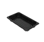 Plateau à sushi noir PS – 170 x 97 x 22 mm – Boîte de 800 pièces