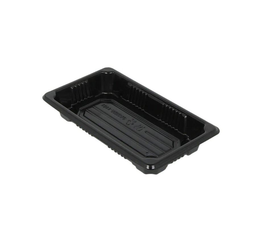 Sushi tray zwart PS – 170 x 97 x 22 mm – Doos van 800 stuks