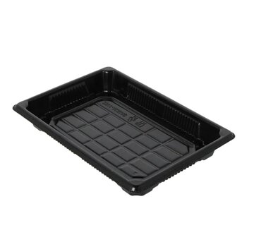 Plateau à sushi noir PS – 226 x 97 x 22 mm – Boîte de 600 pièces
