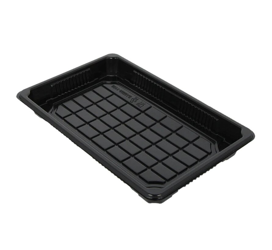 Plateau à sushi noir PS – 216 x 133 x 22 mm – Boîte de 400 pièces