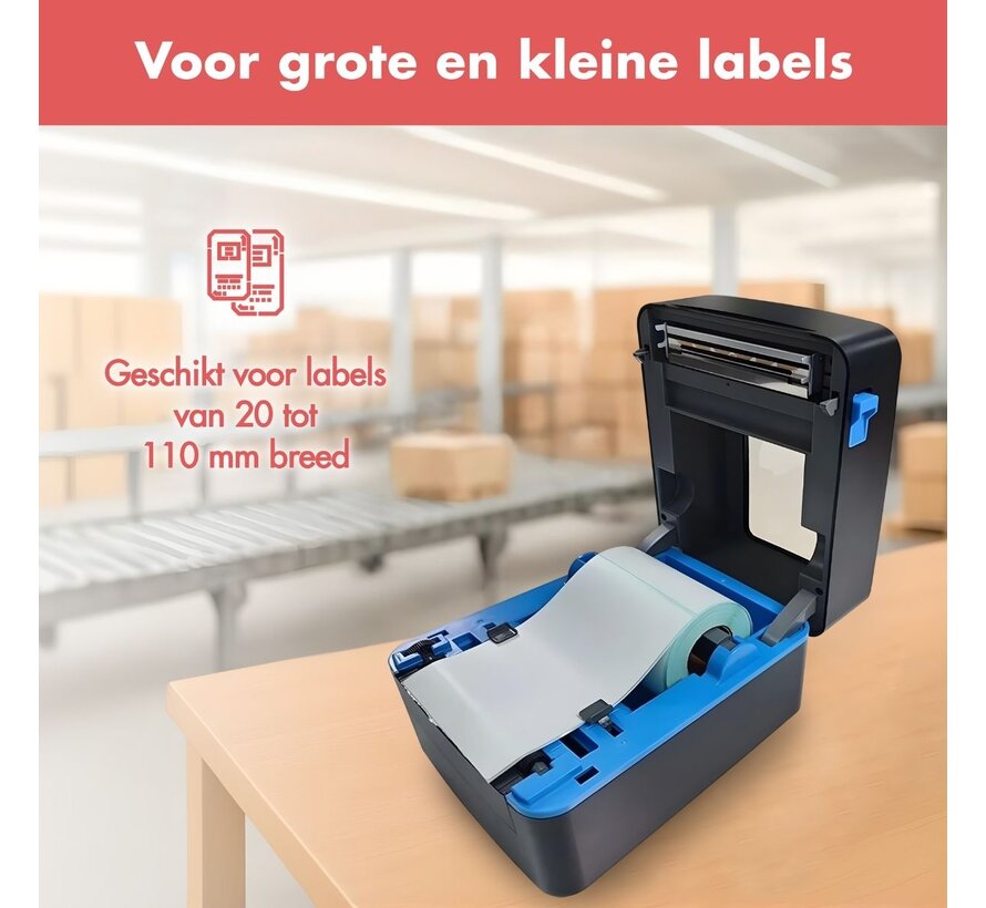 Imprimante d'étiquettes d'expédition Specipack LB-110 - Convient à toutes les étiquettes d'expédition PostNL, DHL, DPD ou GLS