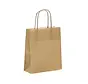 Sac en papier 18 x 8 x 22 - Brun avec anses torsadées - Carton de 250 sacs