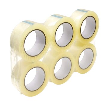 Verpakkingstape High Tack Acryl Tape Transparant 32 my - 6 Rollen