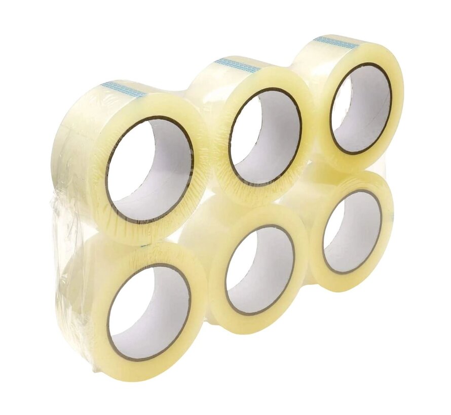 Verpakkingstape High Tack Acryl Tape Transparant 32 my - 6 Rollen