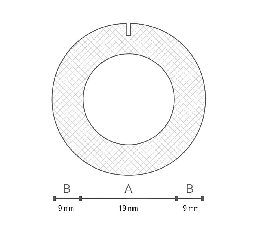 Schuimprofiel O-vorm met slit 15 mm Ø – 100 cm lang – Doos 94 stuks