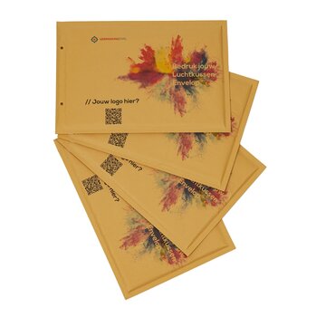 Enveloppes à bulles brunes F imprimées - Enveloppe à bulles 220 x 340 mm imprimée avec votre propre design - Boîte de 100 pièces