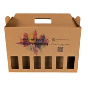 Specipack Emballage de bière pour 6 bouteilles imprimées - Carton avec fenêtres - Lot de 100 cartons avec votre propre design