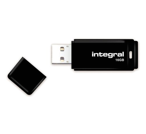 Integral USB 2.0-stick 16GB - zwart - per stuk