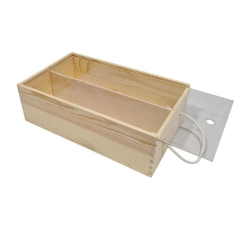 Specipack Coffret à vin en bois pour 2 bouteilles - avec couvercle coulissant - 34 cm x 19,5 cm x 9,5 cm - avec cordon de transport