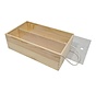 Wijnkist hout voor 2 flessen - met schuifdeksel - 34 cm x 19,5 cm x 9,5 cm - met draagkoord