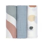 Lassig Lässig - Swaddle & Burp Blanket L Rainbow powder blue,, 3 pcs ass., 85 x 85 cm