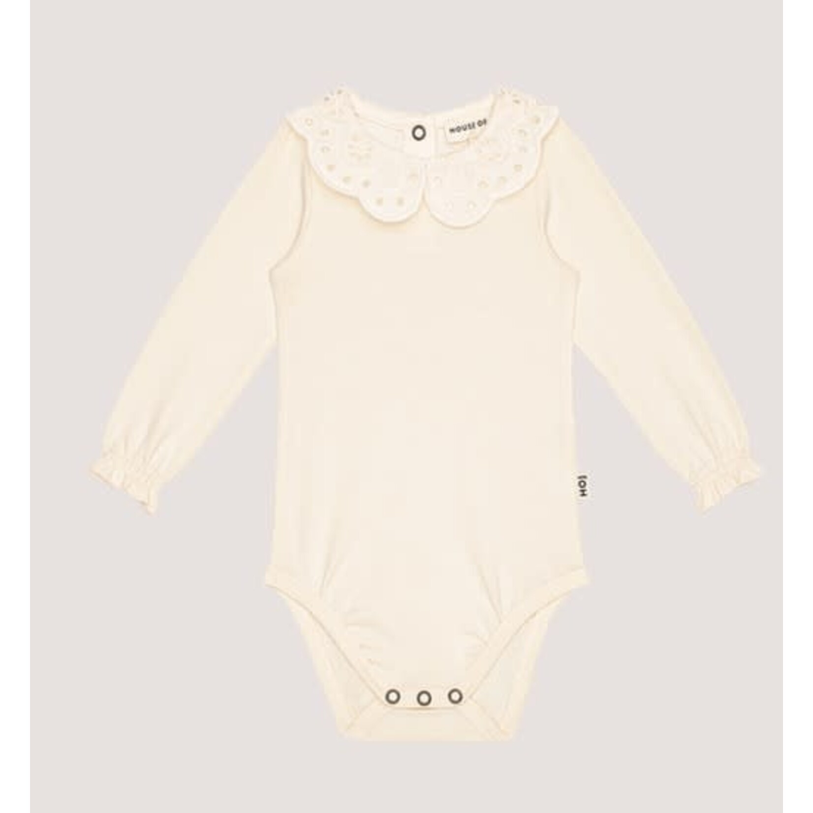House of Jamie House of Jamie - Crochet Collar Bodysuit: Cream