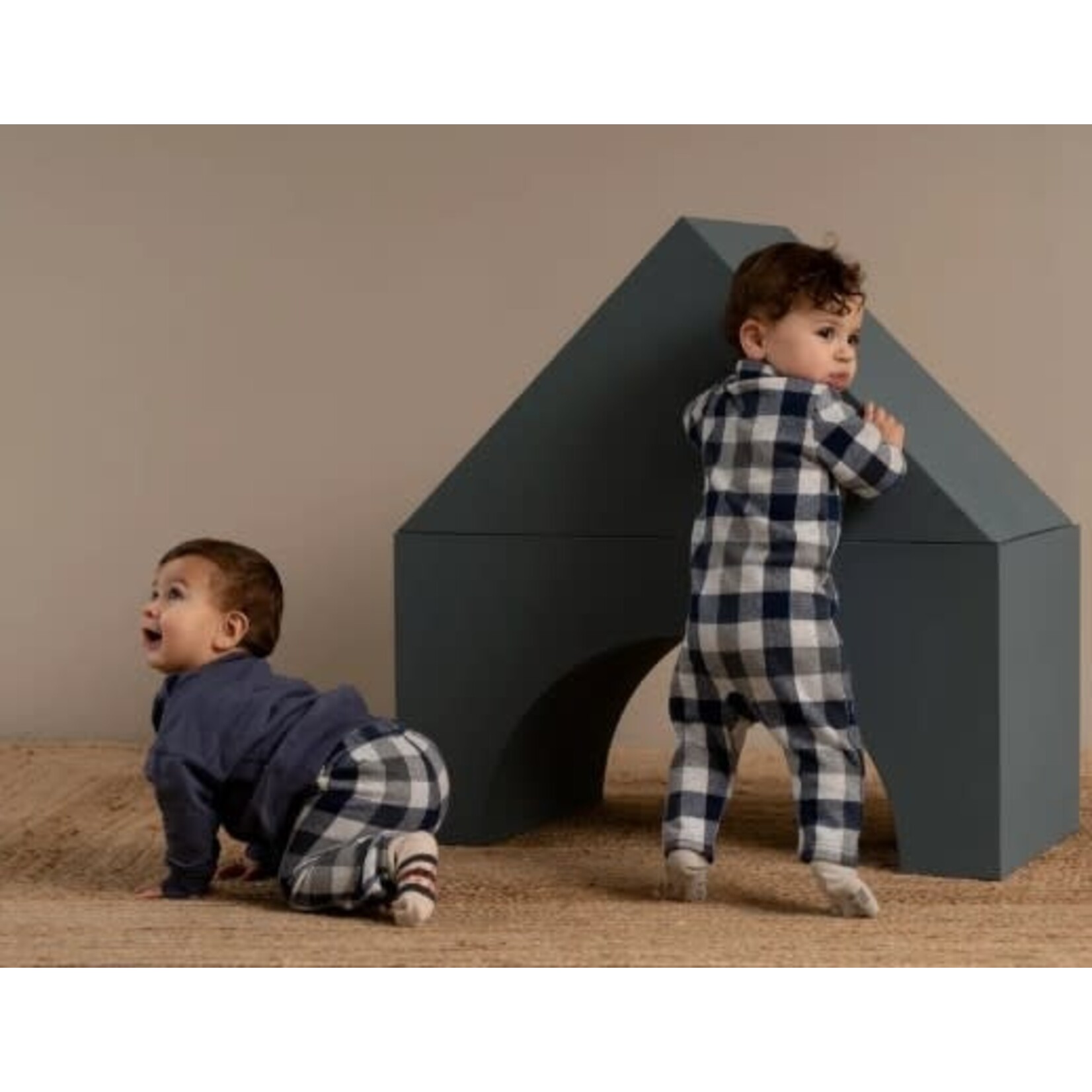 House of Jamie House of Jamie - Pocket Overall: Blue Check