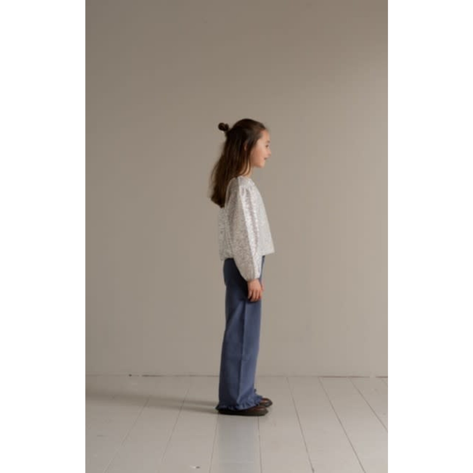 House of Jamie House of Jamie - Classic Ruffled Pants: Stardust Blue