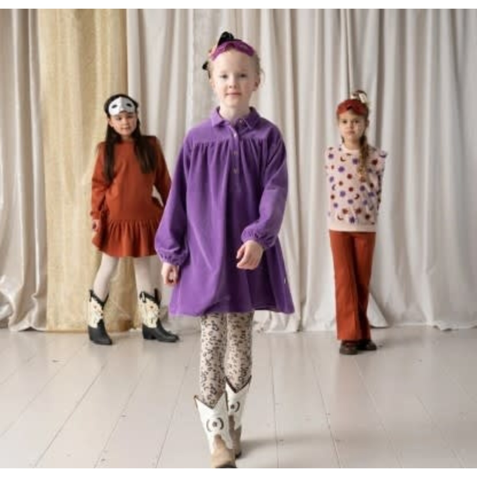 House of Jamie House of Jamie - Shirt Collar Dress: Magic Purple