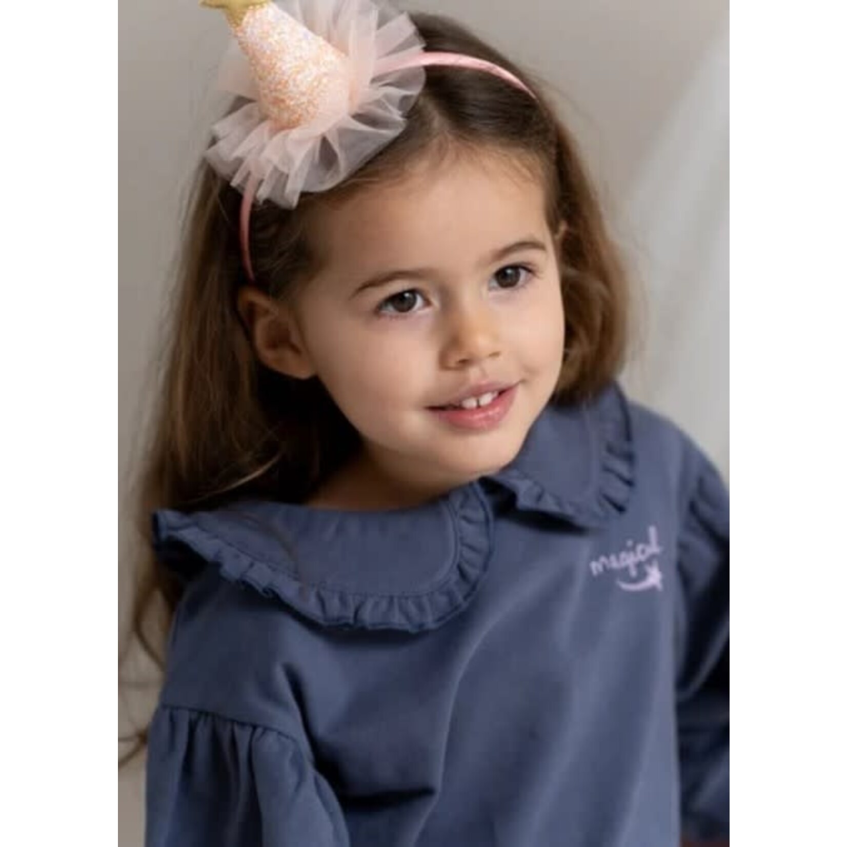 House of Jamie House of Jamie - Balloon Collar Sweater: Stardust Blue