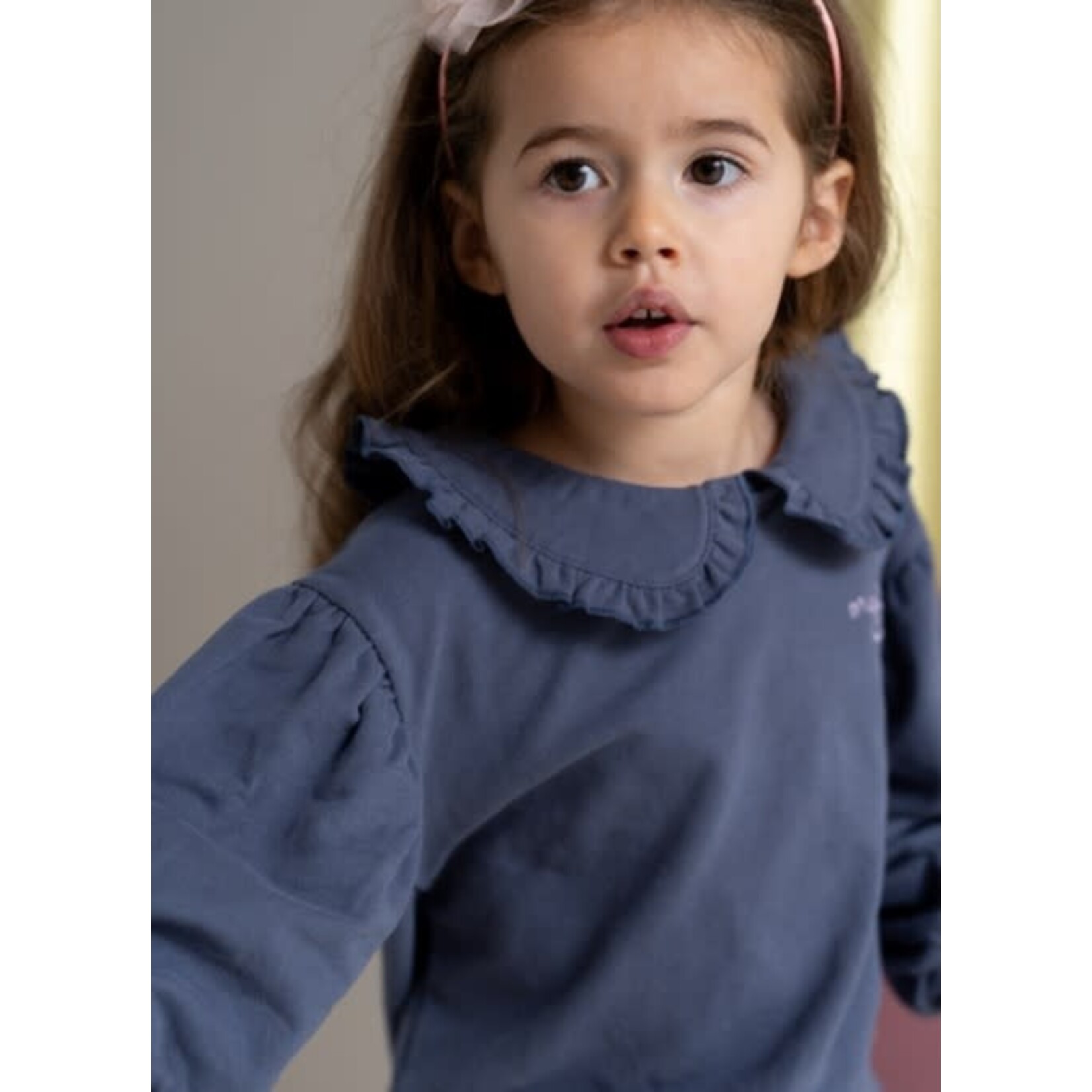 House of Jamie House of Jamie - Balloon Collar Sweater: Stardust Blue