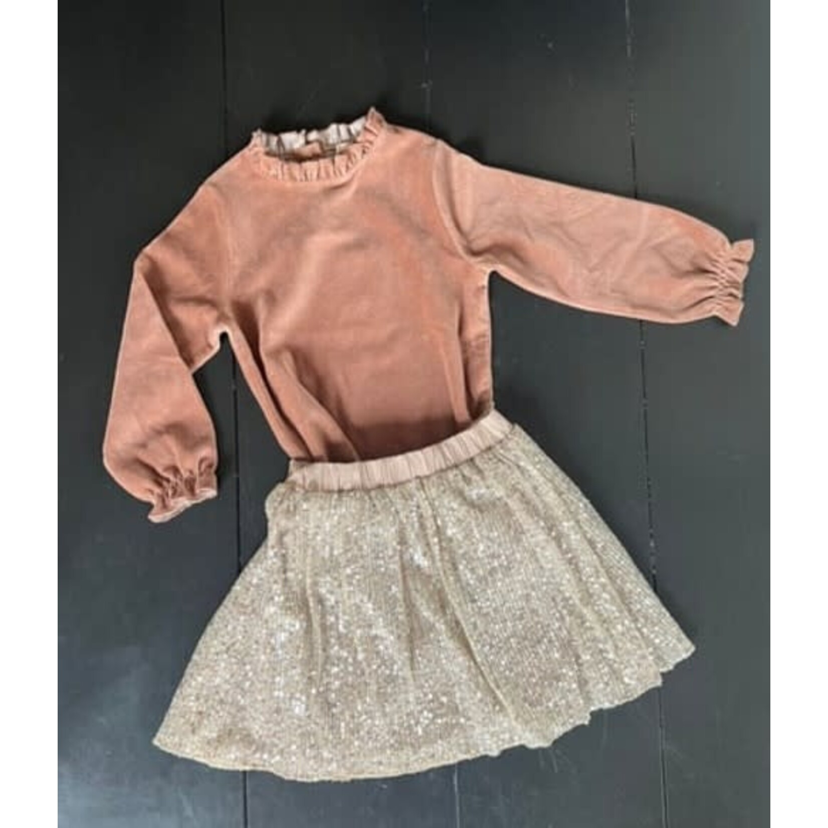House of Jamie House of Jamie - Frill Collar Jumper: Warm Taupe