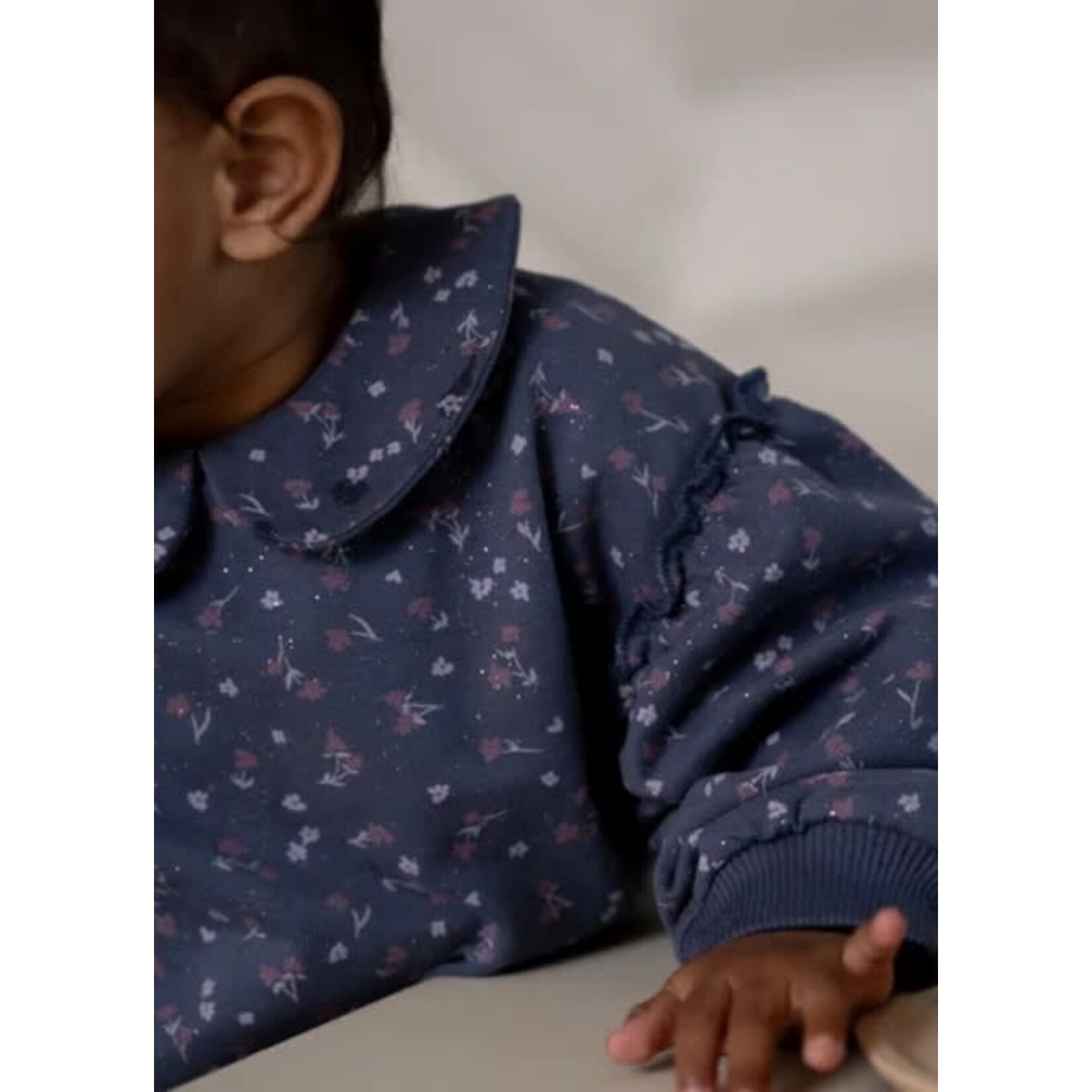 House of Jamie House of Jamie - Baby Collar Sweater: Stardust Golden Floral