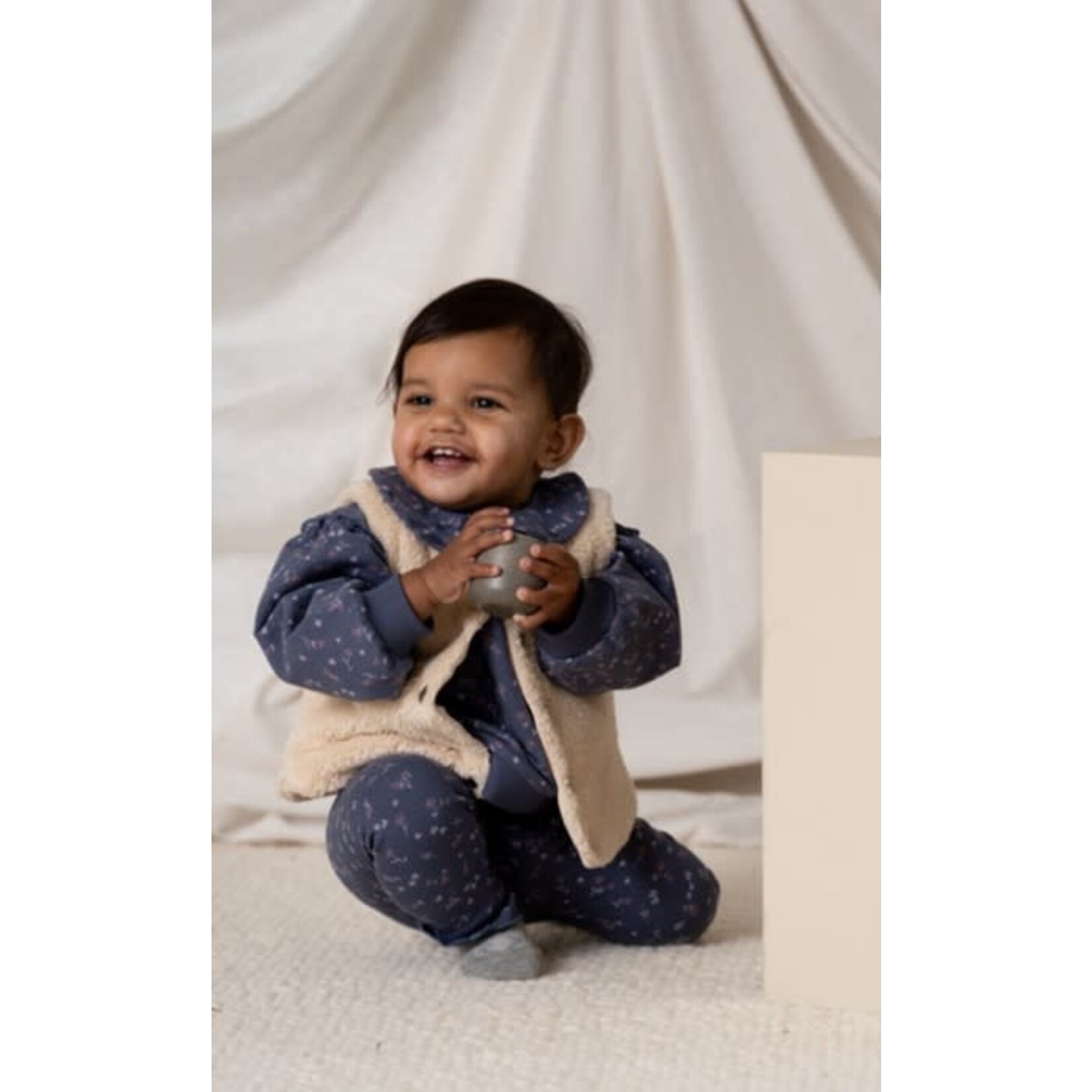 House of Jamie House of Jamie - Baby Collar Sweater: Stardust Golden Floral