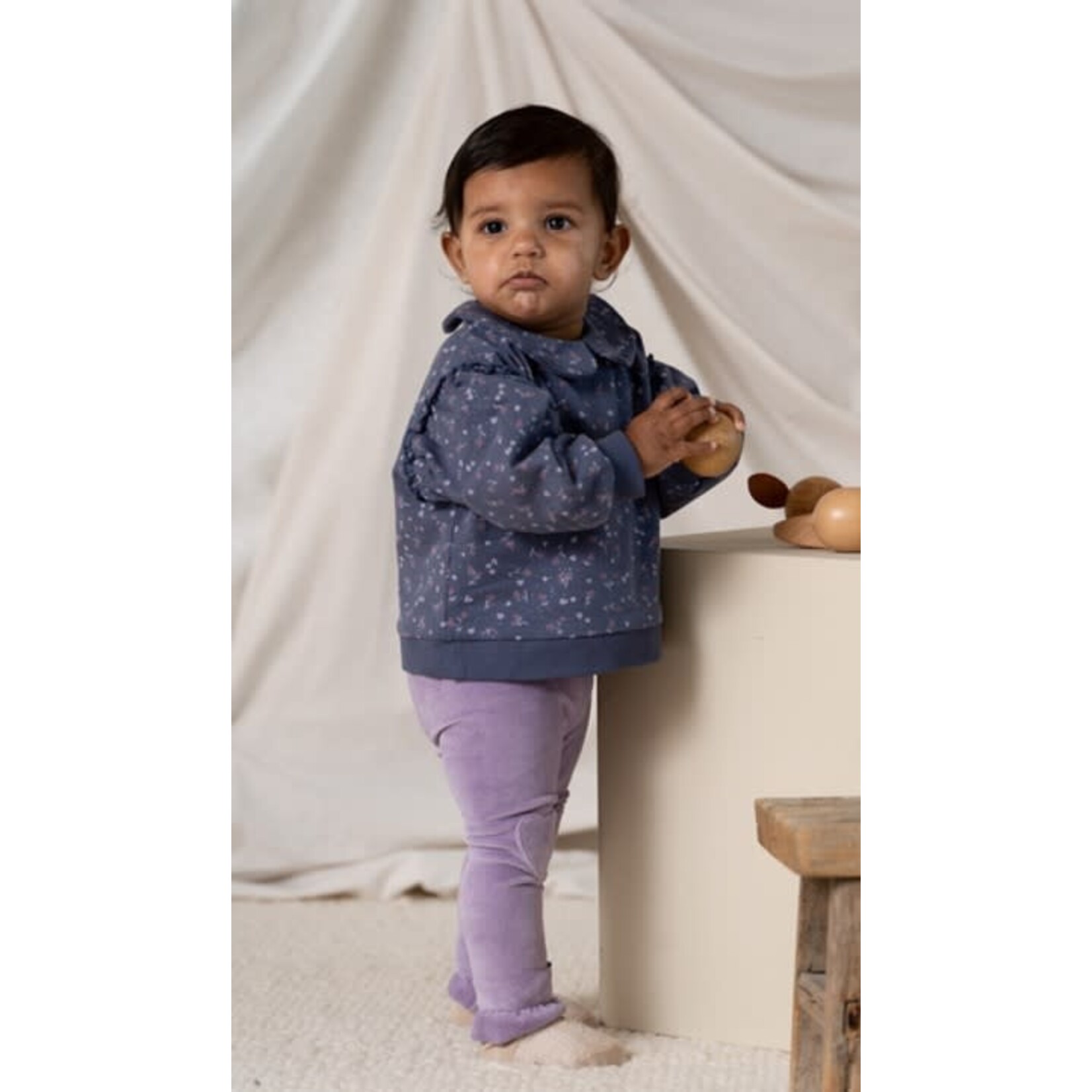House of Jamie House of Jamie - Baby Collar Sweater: Stardust Golden Floral