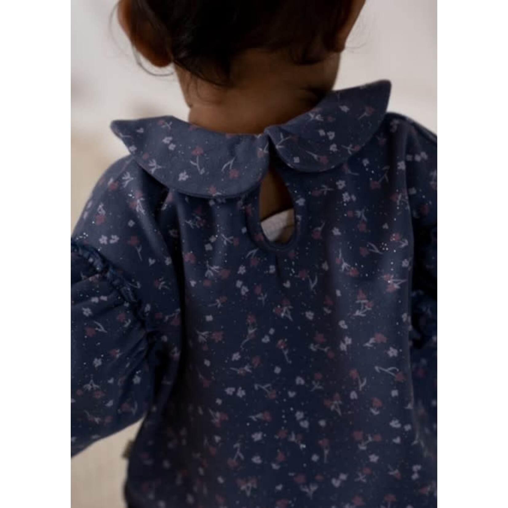 House of Jamie House of Jamie - Baby Collar Sweater: Stardust Golden Floral