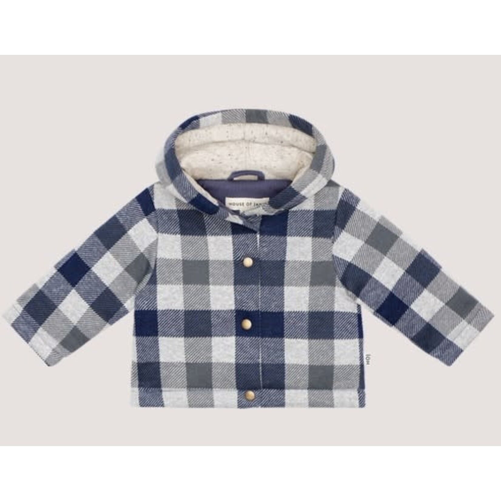 House of Jamie House of Jamie - Baby Hoodie Jacket: Blue Check